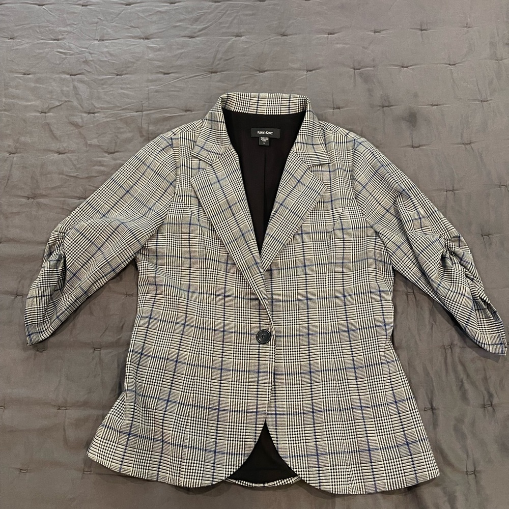 Karen Kane Black and White Plaid Blazer